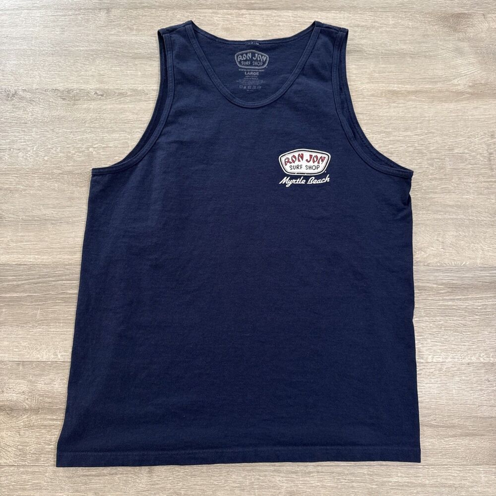 Ron Jon Shirt Tank Top Men’s Large Myrtle Beach Surf Van Navy Blue